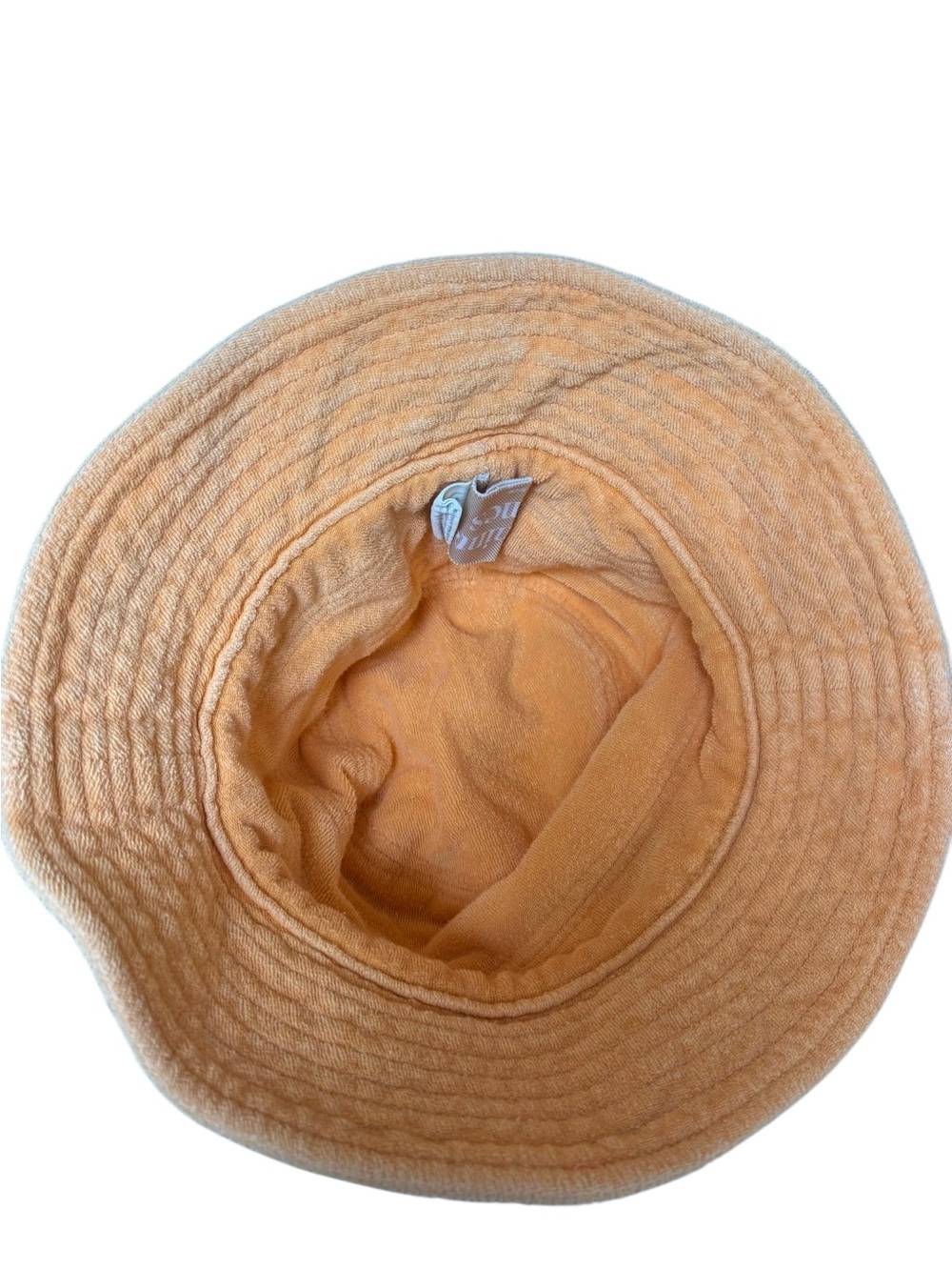 ARAMINTA JAMES Terry Cloth Bucket Hat in Mango Orange 100% Cotton One Size - Picture 8 of 9